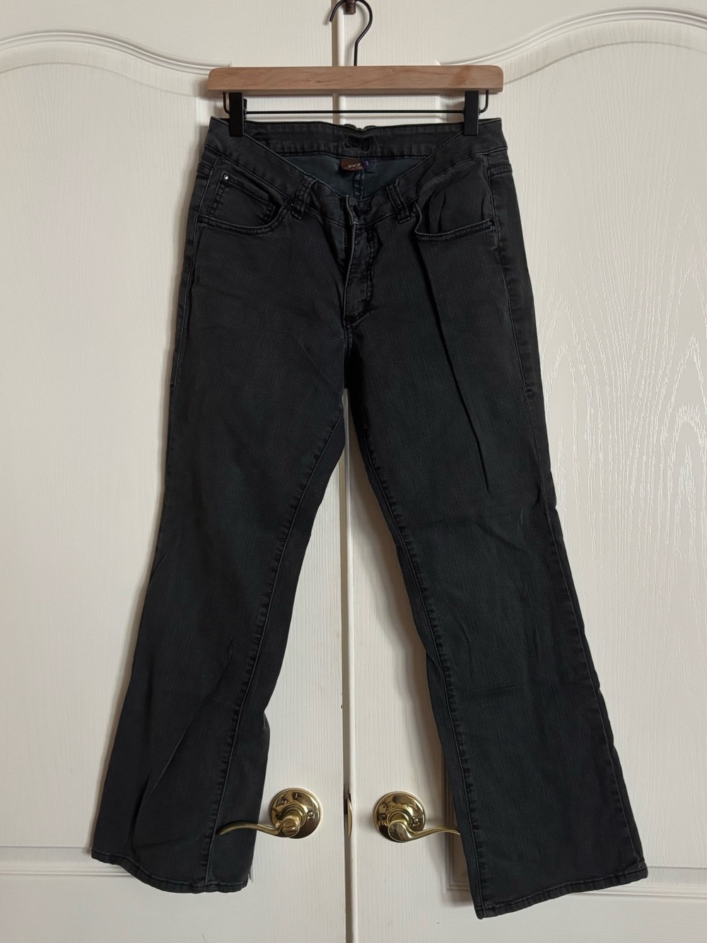Jag gray stretch rhinestone embellished straight leg jeans size 12P petite